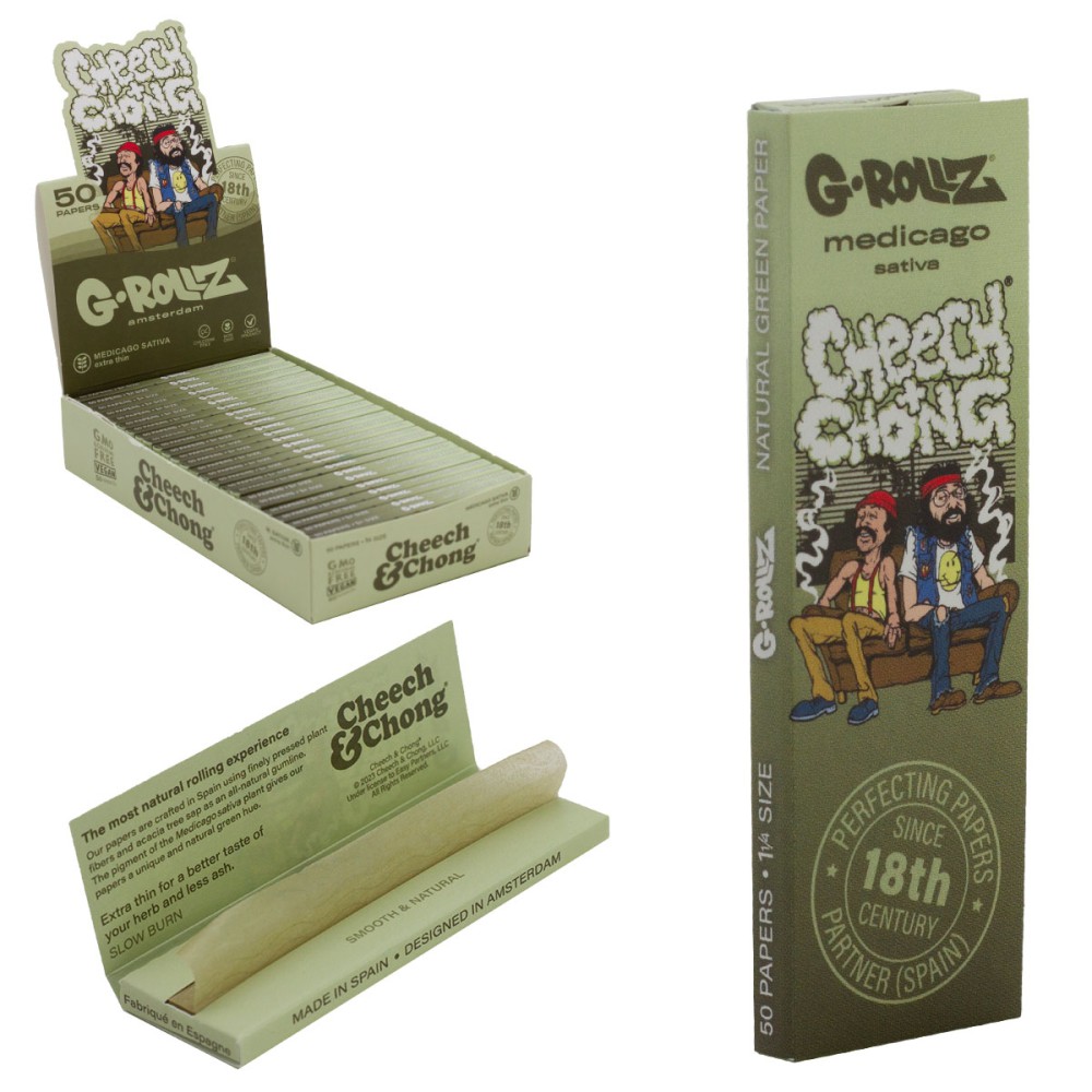 G-Rollz | " Cheech & Chong " Couch - Medicago Sativa Extra Thin 50 ' 1¼' Papers 25er Display