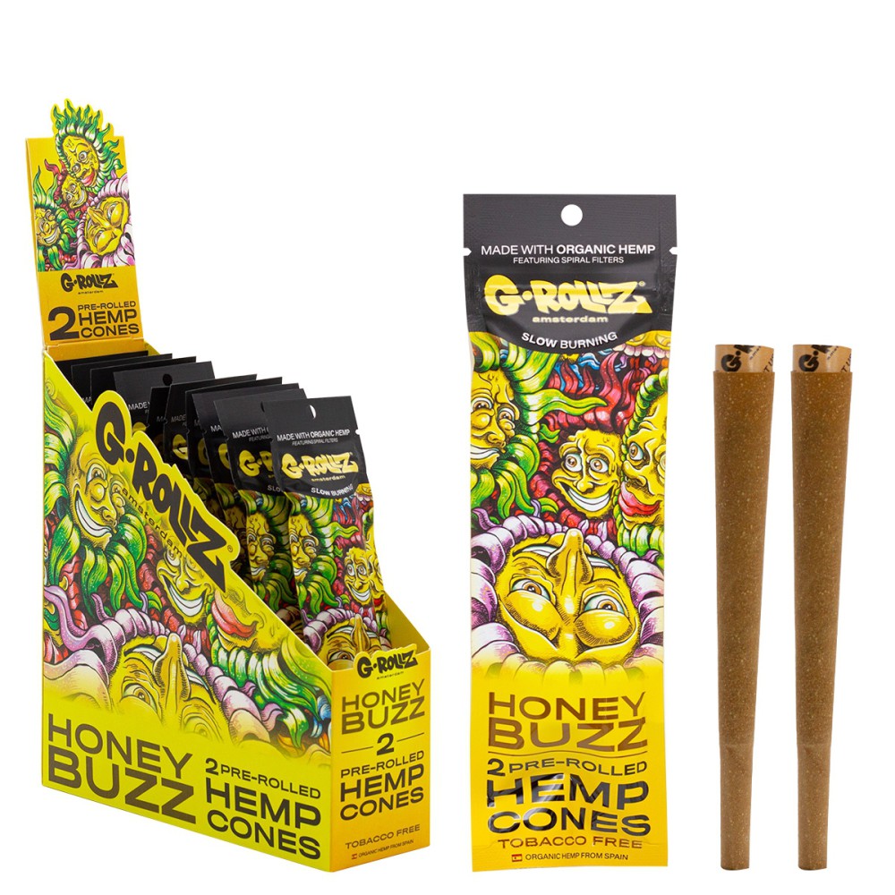 G-Rollz | 2x vorgerollte Hanfkegel mit Honiggeschmack (12er-Display, 24 Blunts)