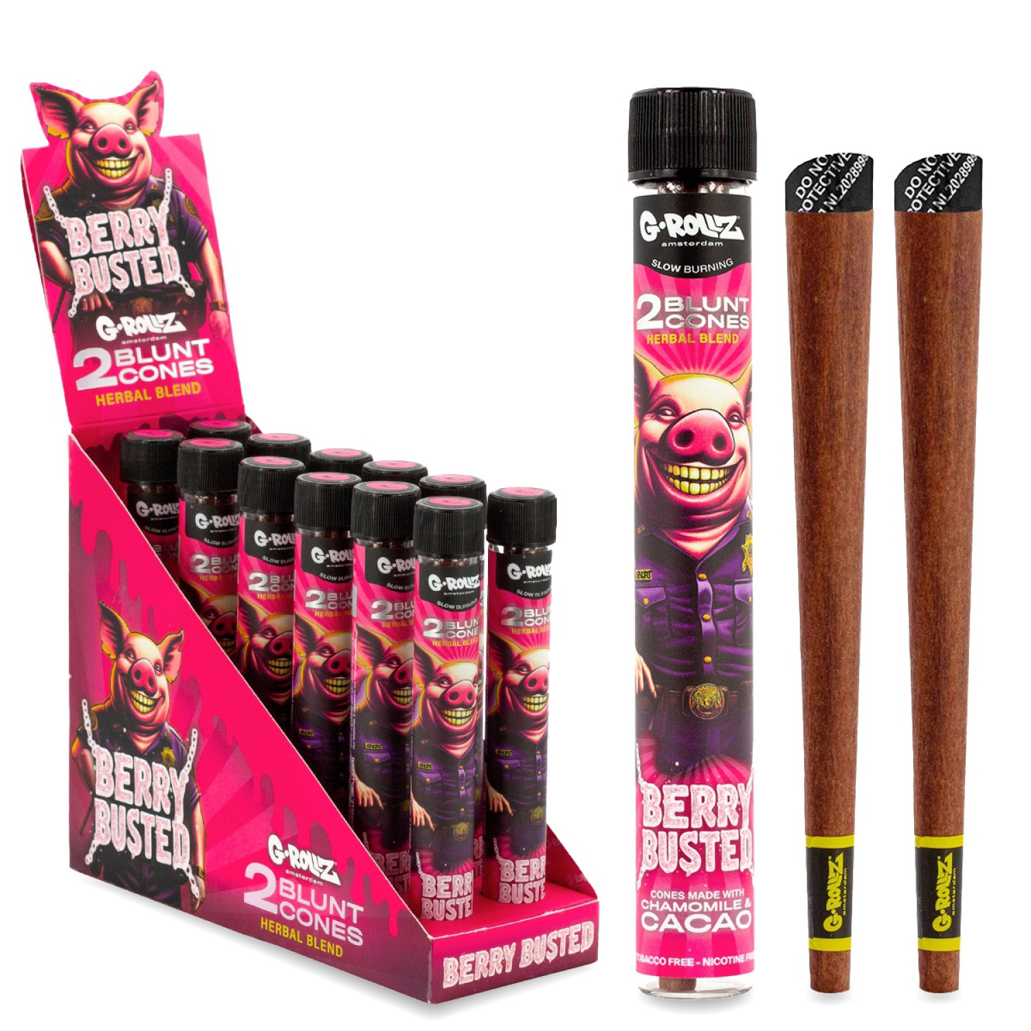G-ROLLZ, Pre-Rolled " Berry Busted " Blunts 12er Display