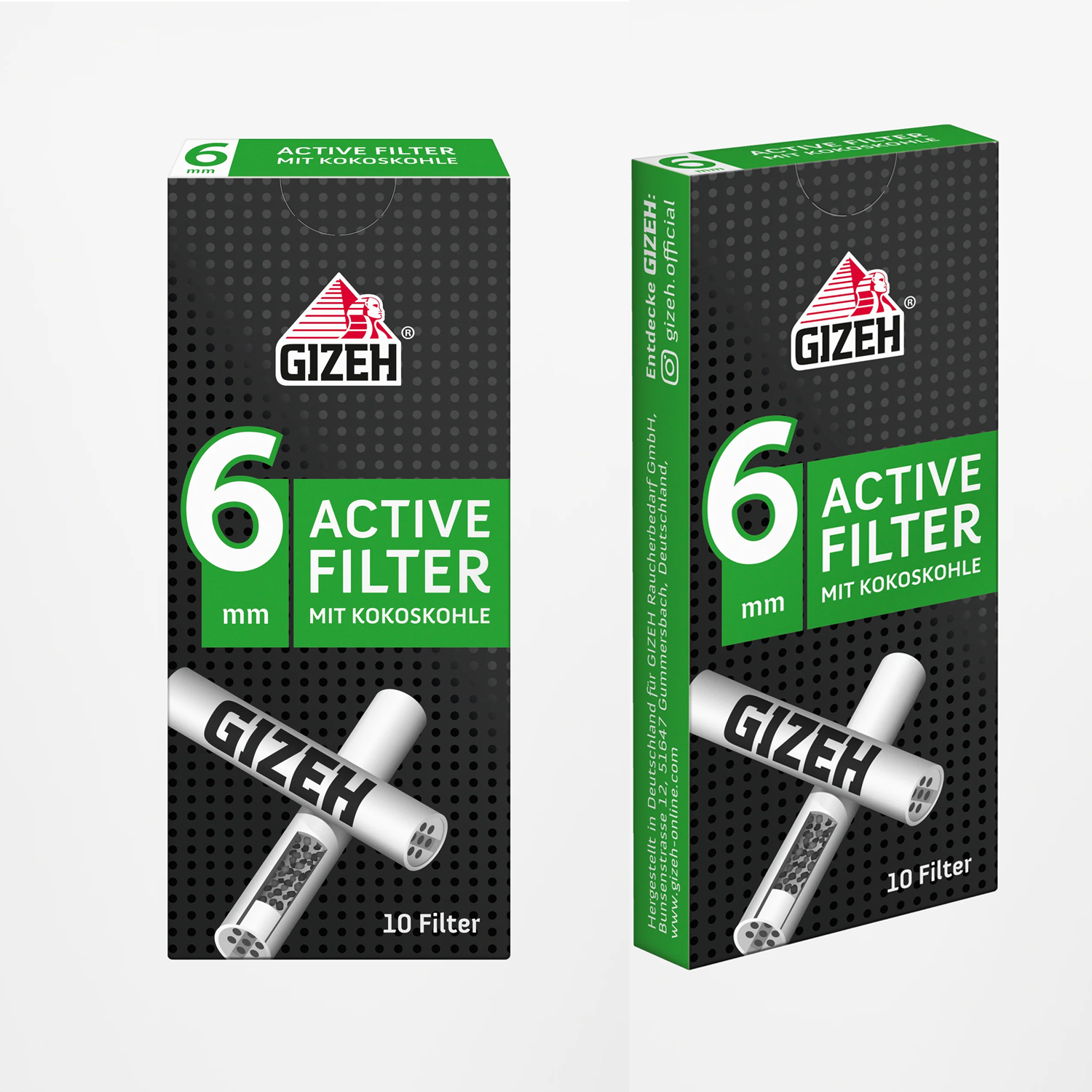 Gizeh ActiveKohle Filter 6mm 20er Box (a10Stück)