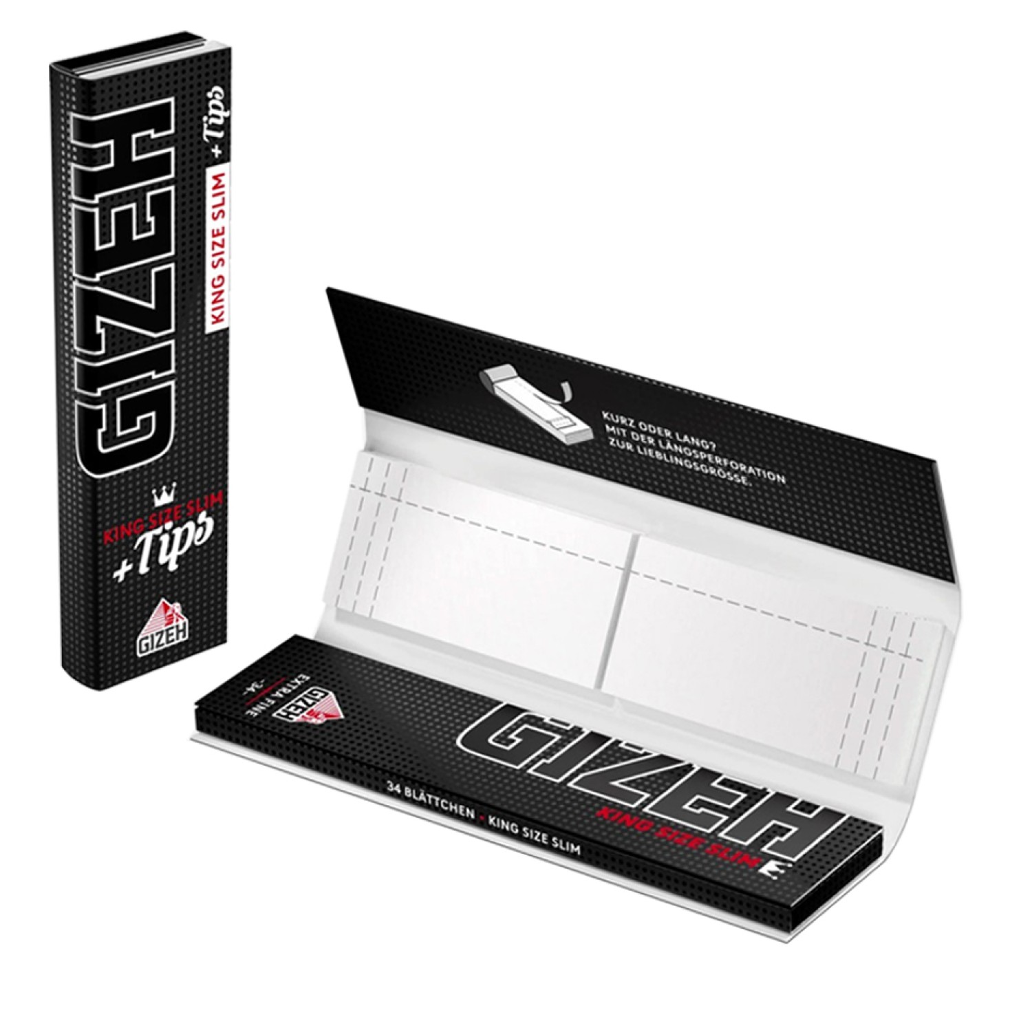 GIZEH Black KS Slim+ FilterTips 25er a34 Blättchen