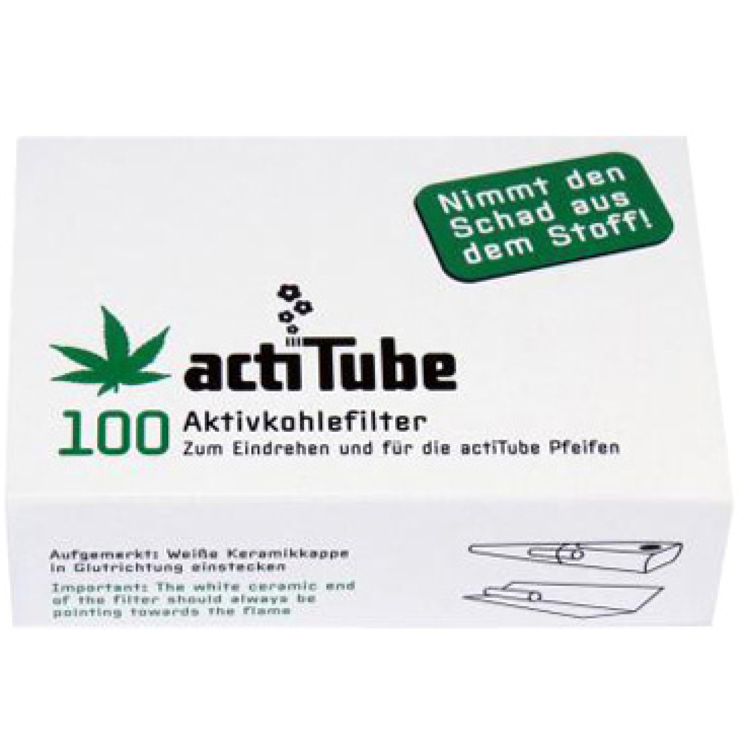 Aktivkohlefilter "acti Tube" Ø ca. 6,9x35mm 100er Box
