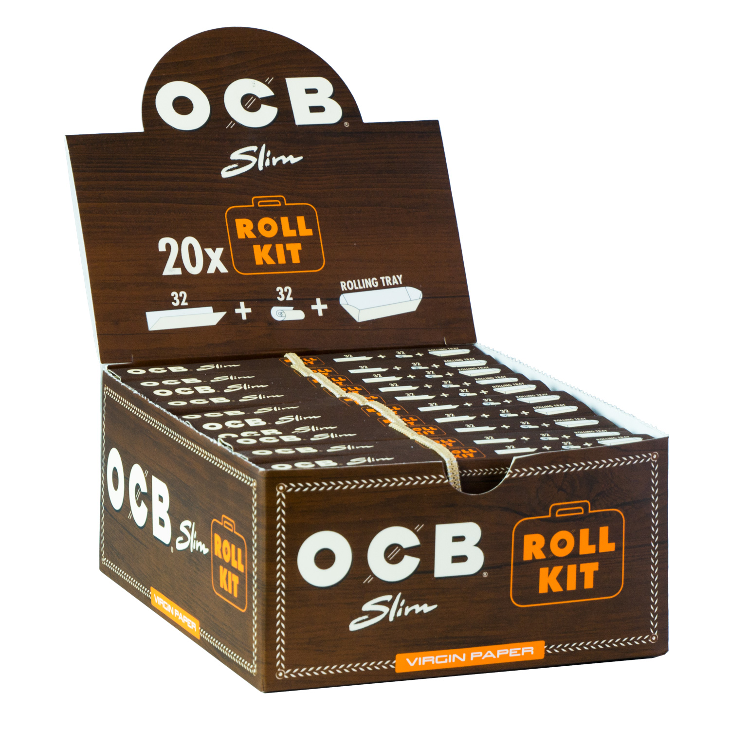 OCB Slim Braun "Roll Kit" + FilterTips 32er Box a´32 Paper + Tips