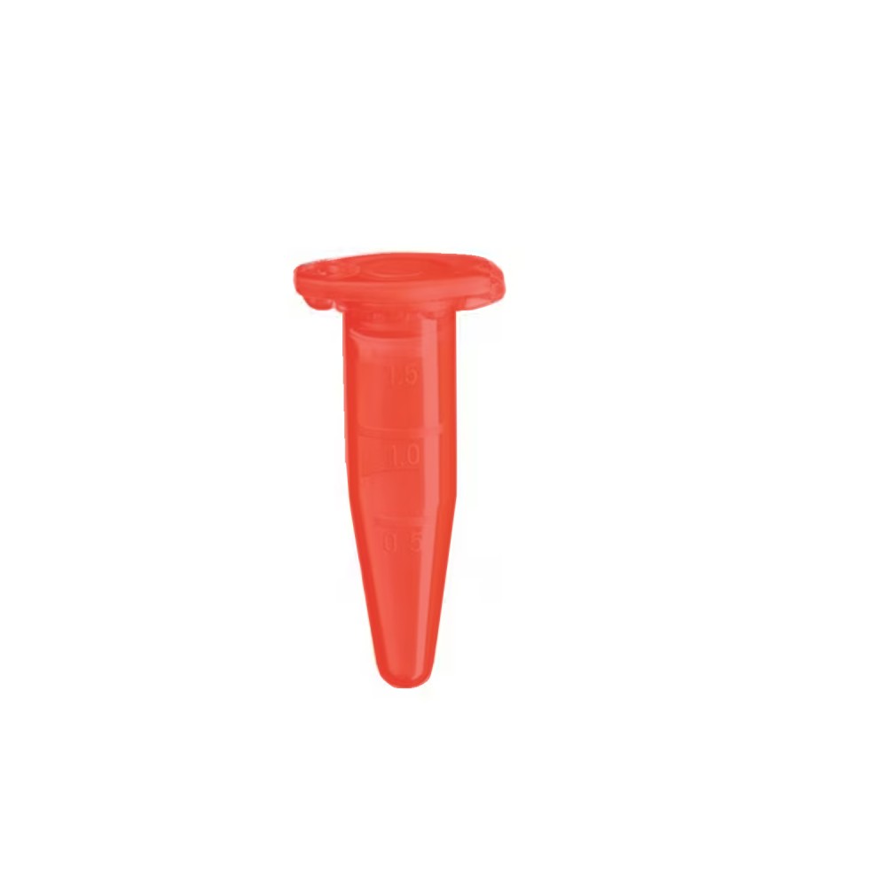 Reaktionsgefäß " Safe Fit " Rot mit Deckel, 1,5ml, VE 500, transparent
