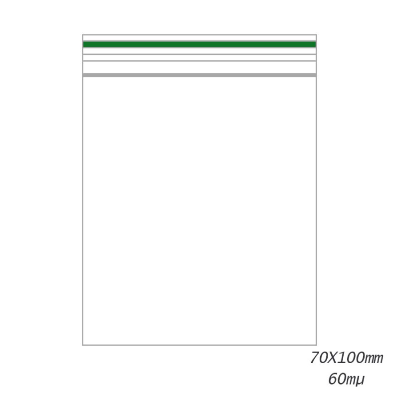 Tüte Transparent Green Line 70x100 mm VE 1000 , 60mµ