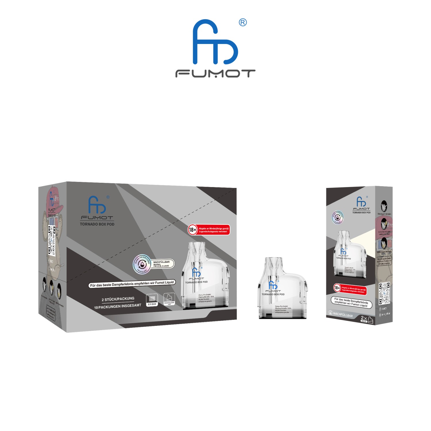 RandM Tornado Digital Box Pod 12000 Refillable Pod 2er Packung 