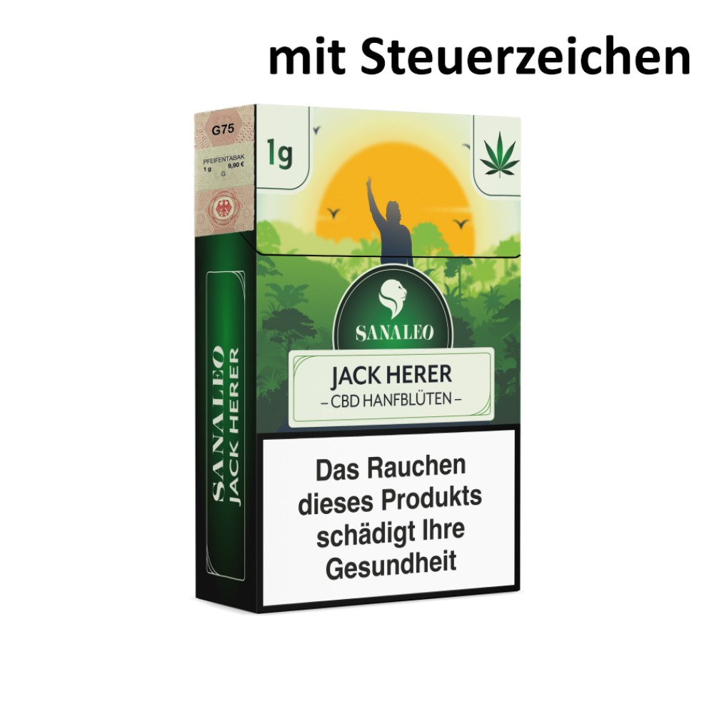 Sanaleo CBD Hanfblüten "Jack Herer" 1g mit Steuerzeichen 