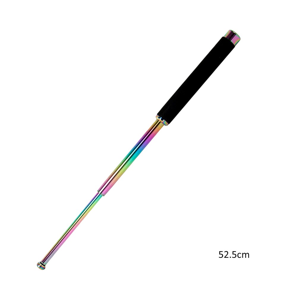 Teleskopschlagstock mit Moosgummigriff und Holster | Regenbogen Farbe - 52.5cm/21 Zoll