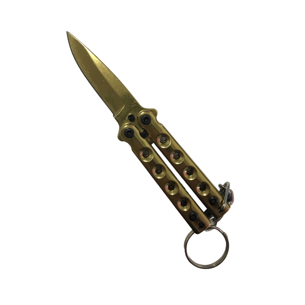 Schlüsselanhänger Butterfly Taschenmesser gold
