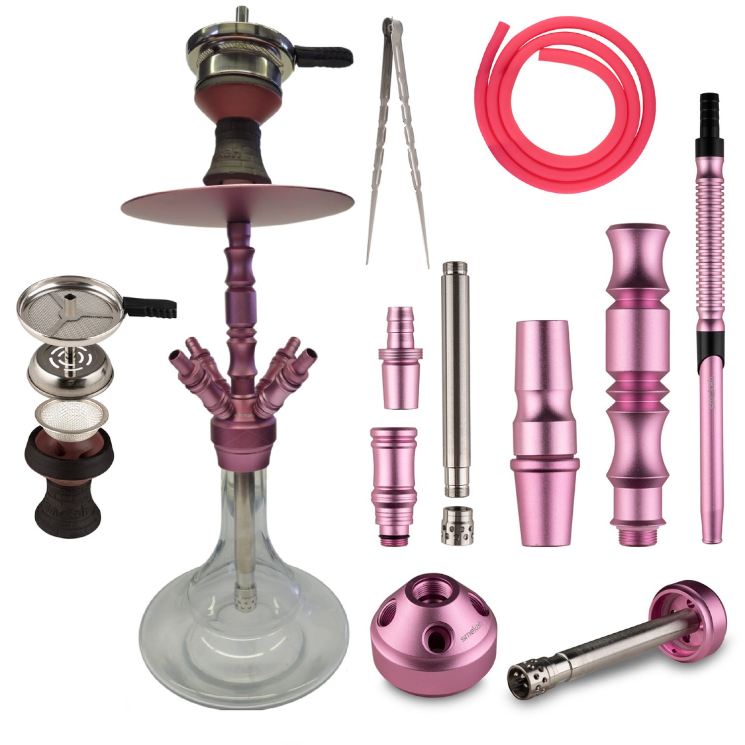 Shisha Rosa Farbe mit Steinkopf, Sieben und Griff, ca. 52 cm hoch Shisha Rosa Farbe mit Steinkopf, Sieben und Griff, ca. 52 cm hoch