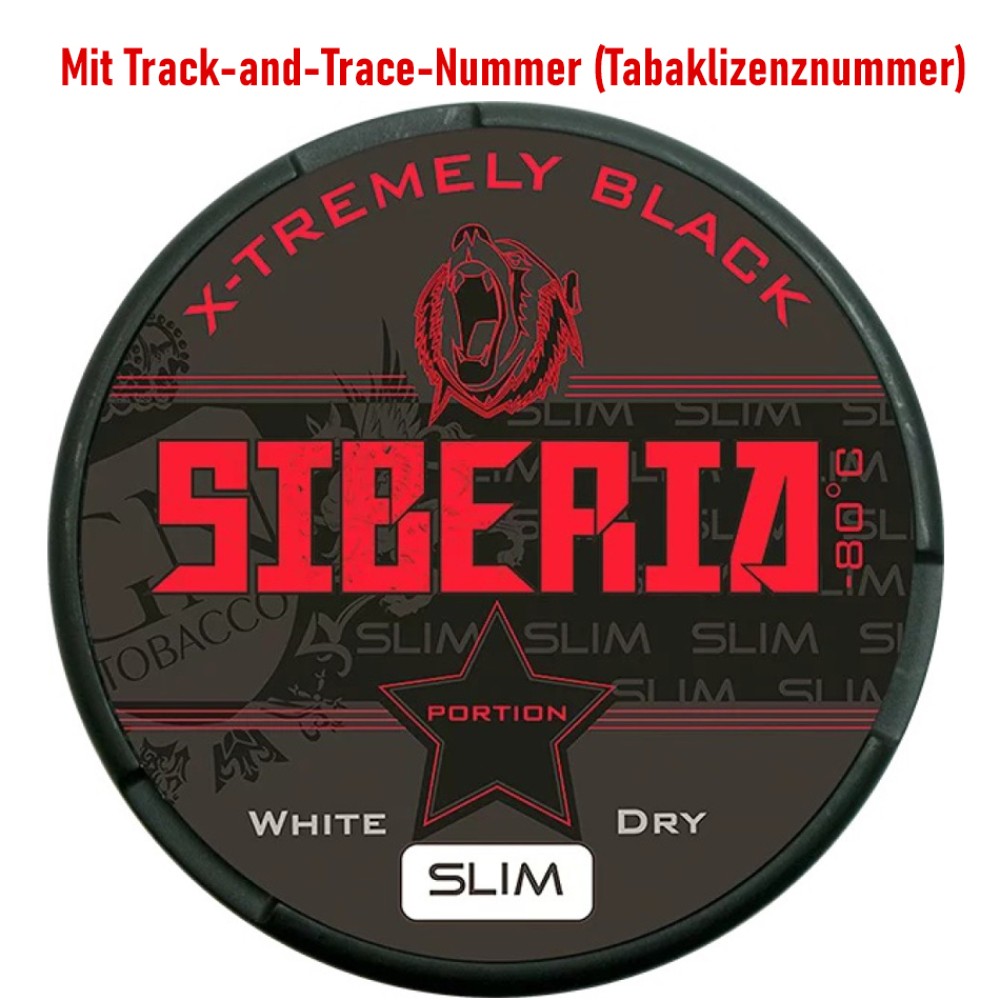Siberia Kautabak 80°C Black Slim X-tremly Strong White Dry