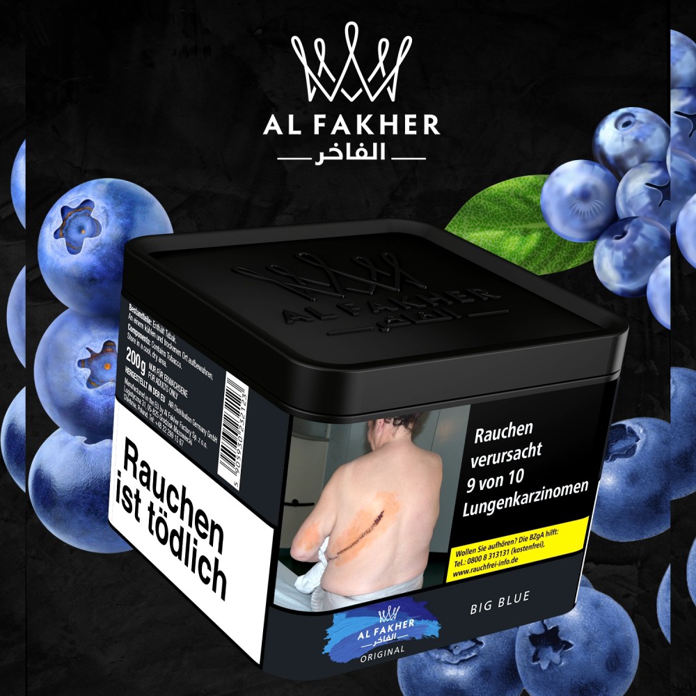 Al Fakher Tabak Big Blue 200g , EVK 25,90€