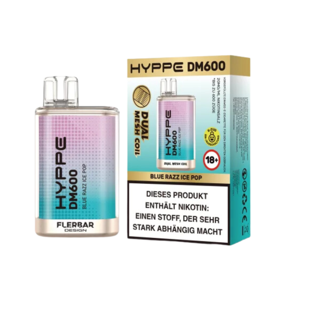 Hyppe DM 600 - Blue Razz Ice Pop Einweg-E-Zigarette 20 mg