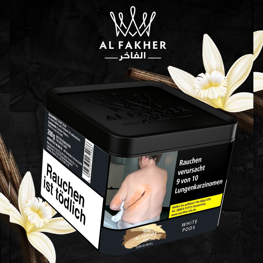 Al Fakher Tabak White Pods 200g, EVK 25,90€