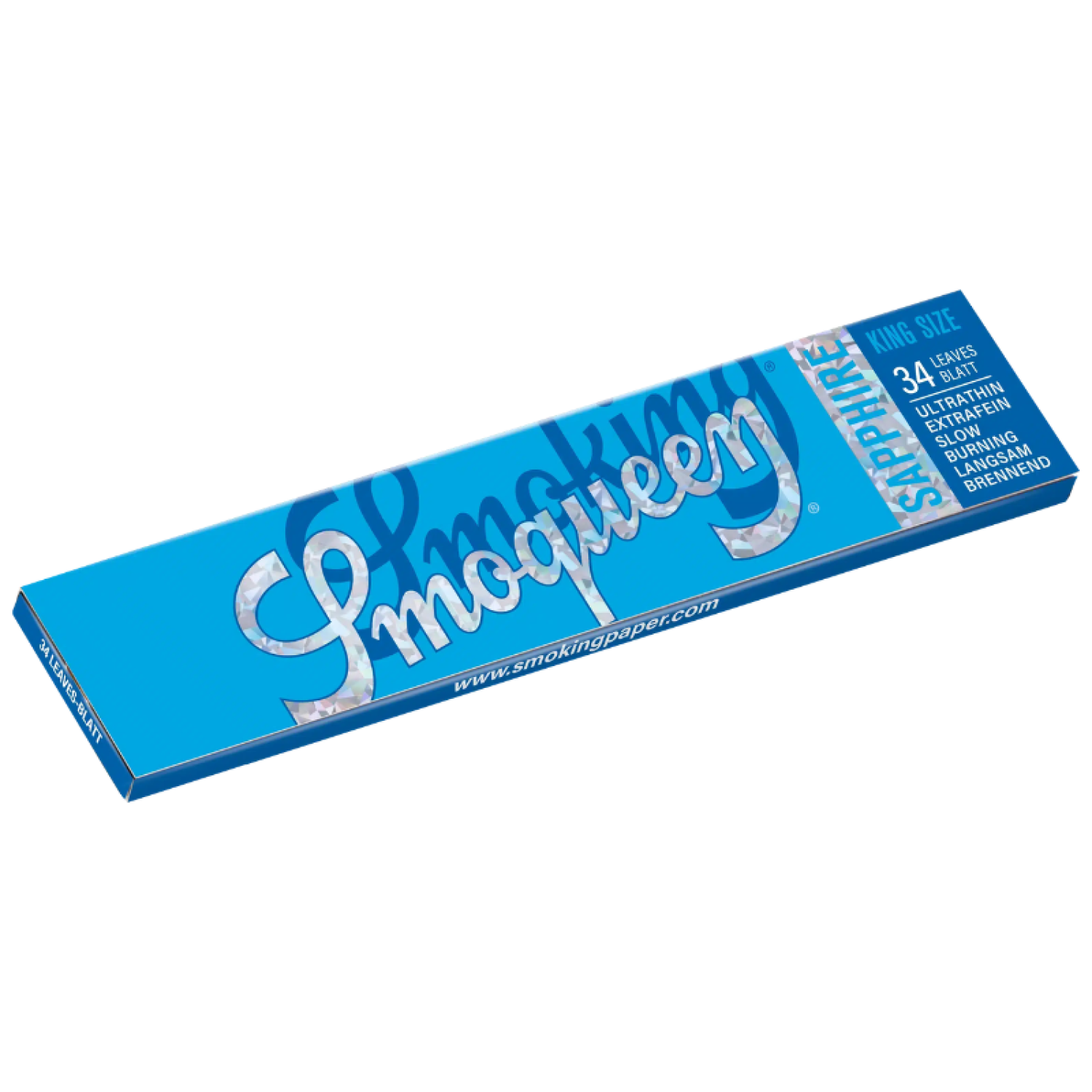 Smoking SMOQUEEN SAPPPHIRE Blau King Size Slim Papier 50er Box a 34 Blatt