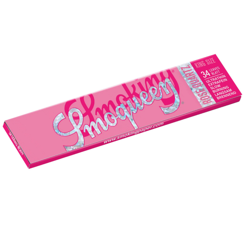 Smoking SMOQUEEN ROSE QUARTZ Rosa King Size Slim Papier 50er Box a 34 Blatt
