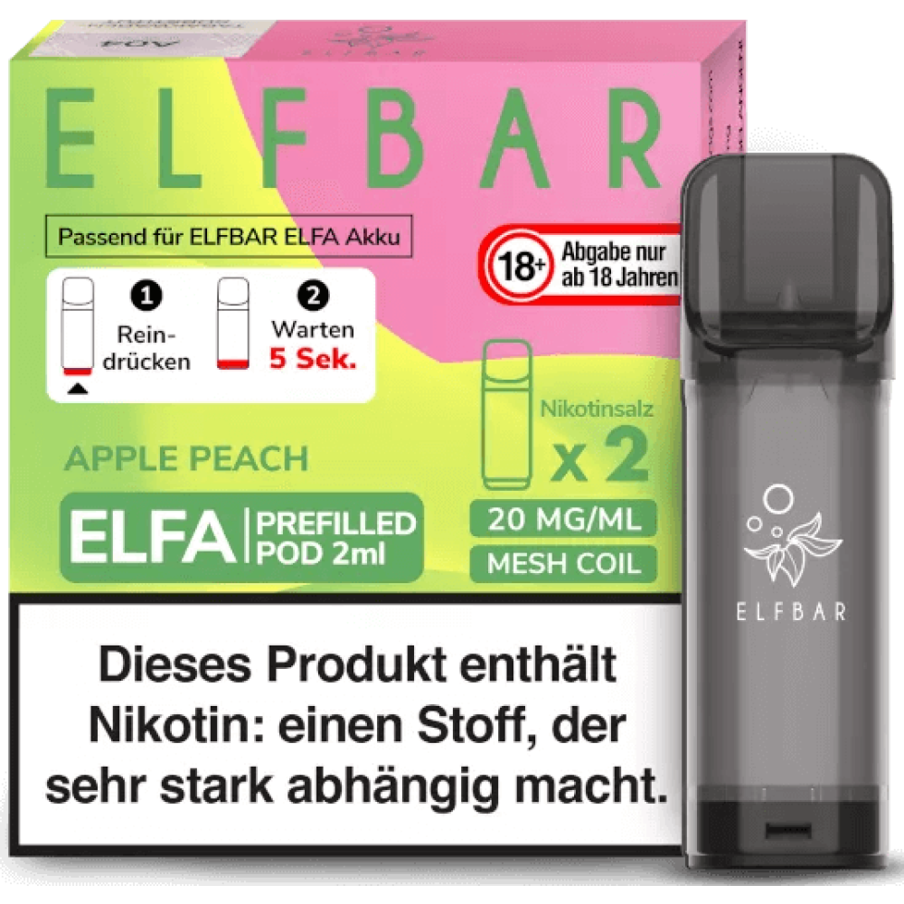 ELFBAR ELFA Pod Apple Peach 2x2ml, 20mg