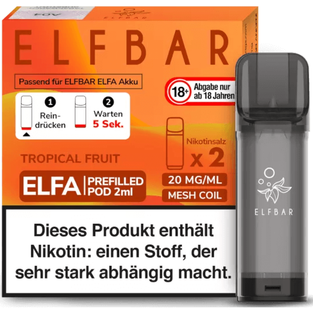 ELFBAR ELFA Tropical Fruit 20mg Nikotin 2er Pack