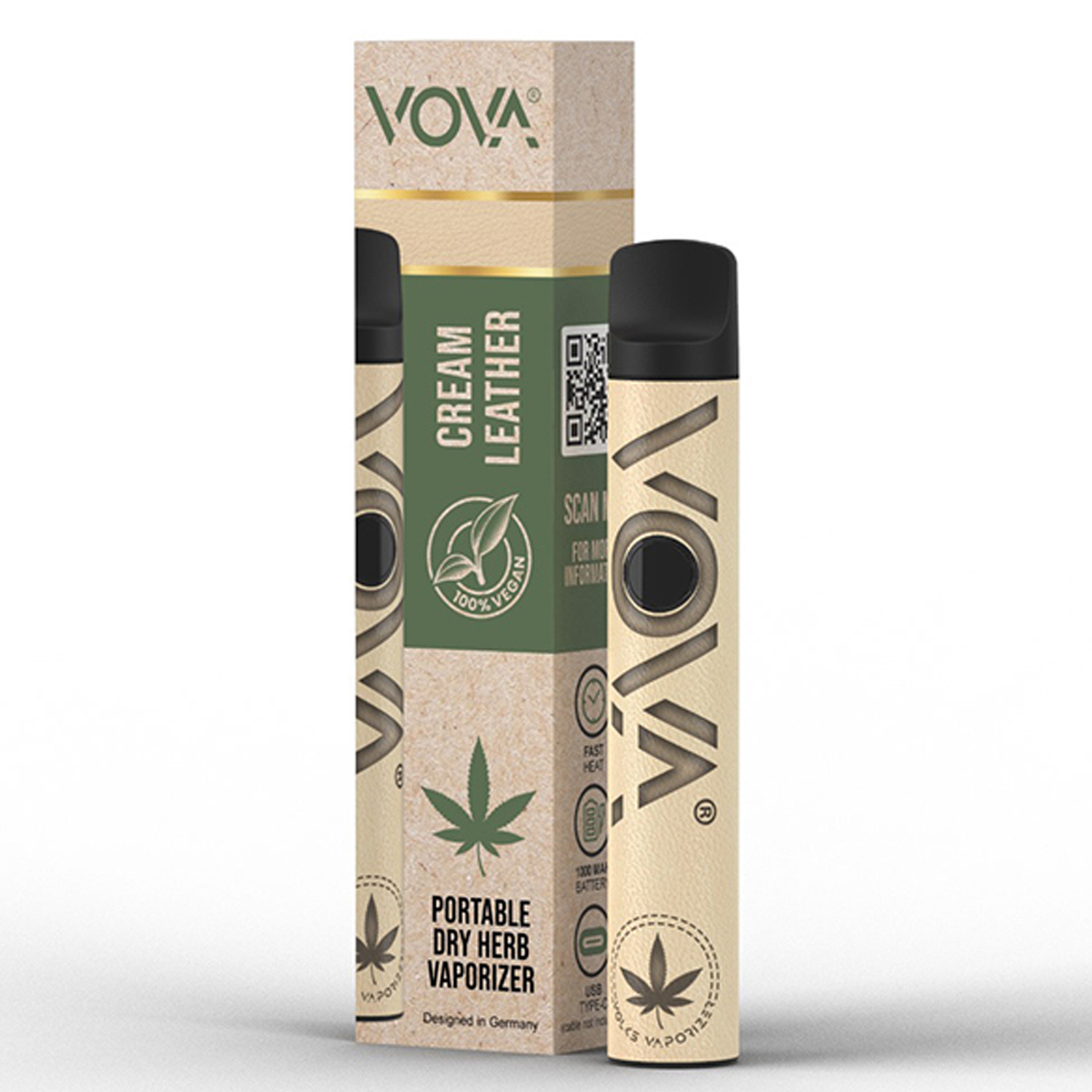 VOVA Vaporizer - Cream Leather, Batterie 1000 mAh