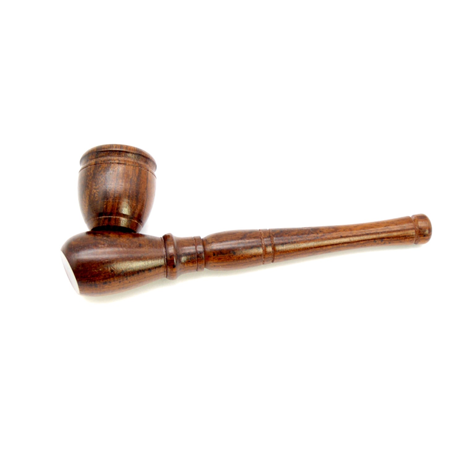 Holzpfeife. Dunkel Braunholz "Stehende" 12cm.glatt