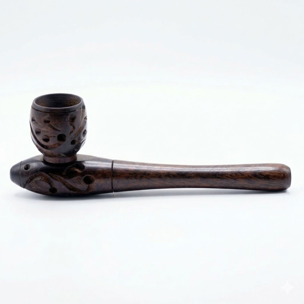 Holz Fish Pf. D. Braun geschnitt Runde kopf 10cm.