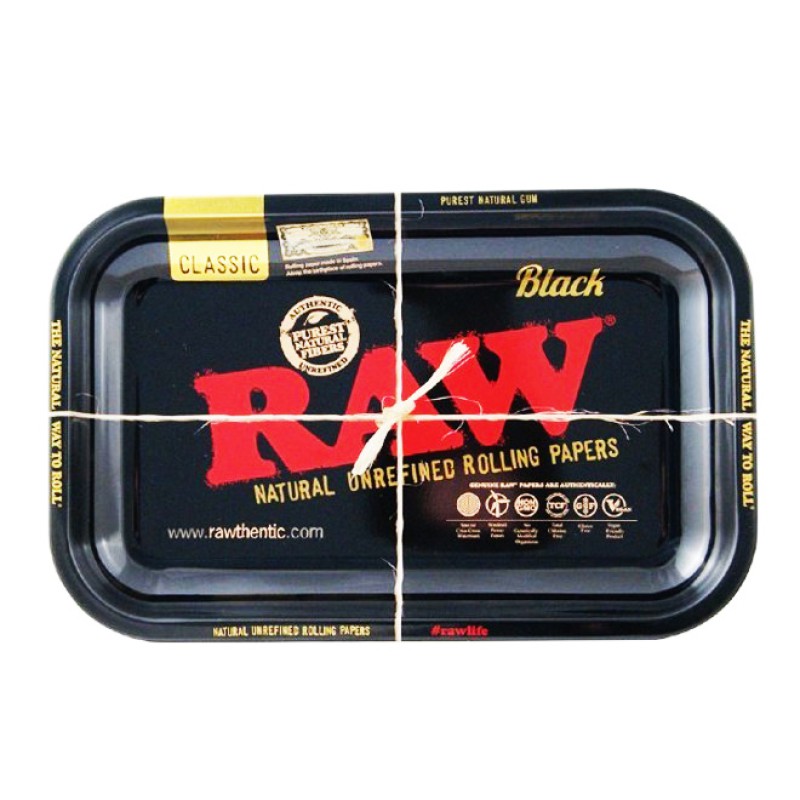 Raw Metal Rolling Tray Black Small 27,5x17.5 cm