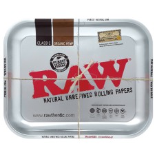 Raw Metal Rolling Tray Metallic 34x27.5 cm