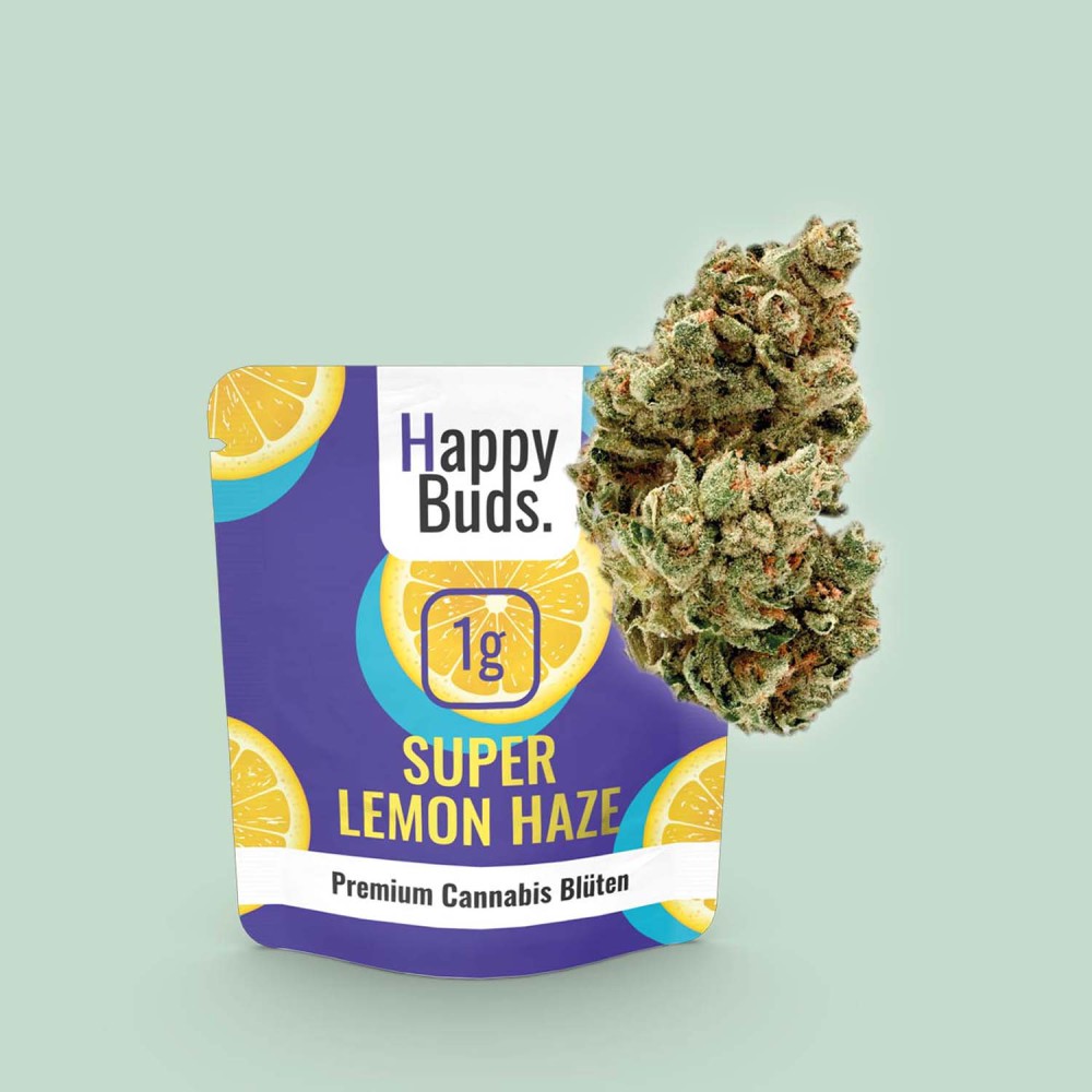 Happy Buds Premium Cannabis Blüten Super Lemon Haze mit 0,1% THC, 1g