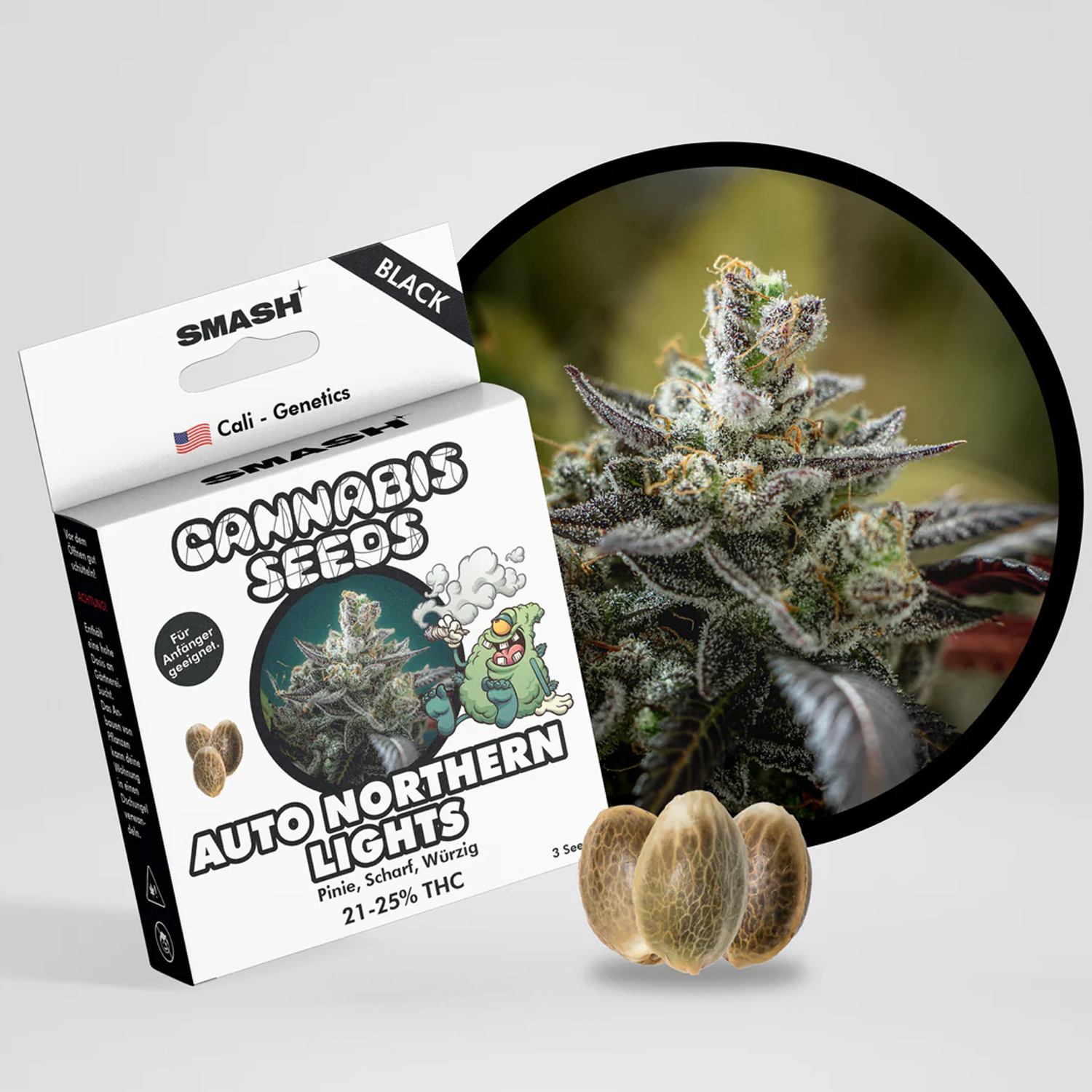 Smash Seeds  "Auto Northern Lights" | 21-25% THC | Black Genetic | 3 Samen pro Packung