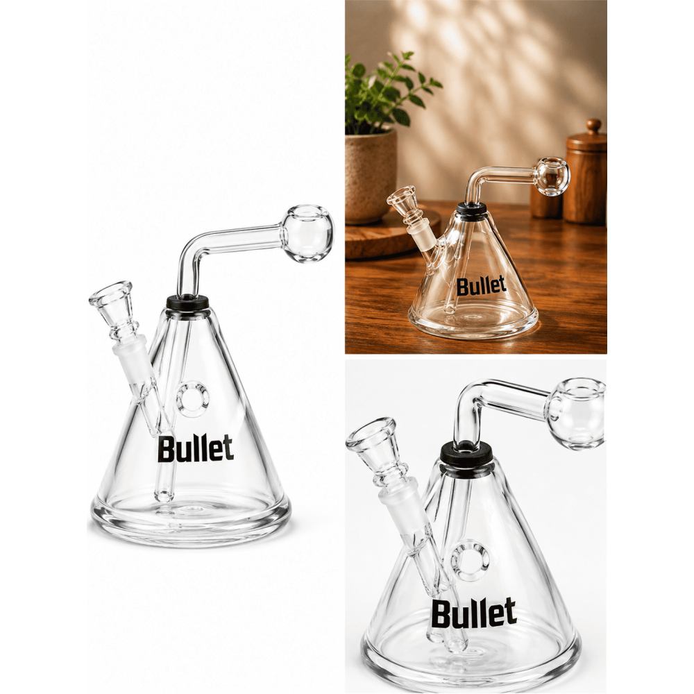 Öl-bong mit Banger, konisch, ca. H: 13 cm – für Oil und Wax