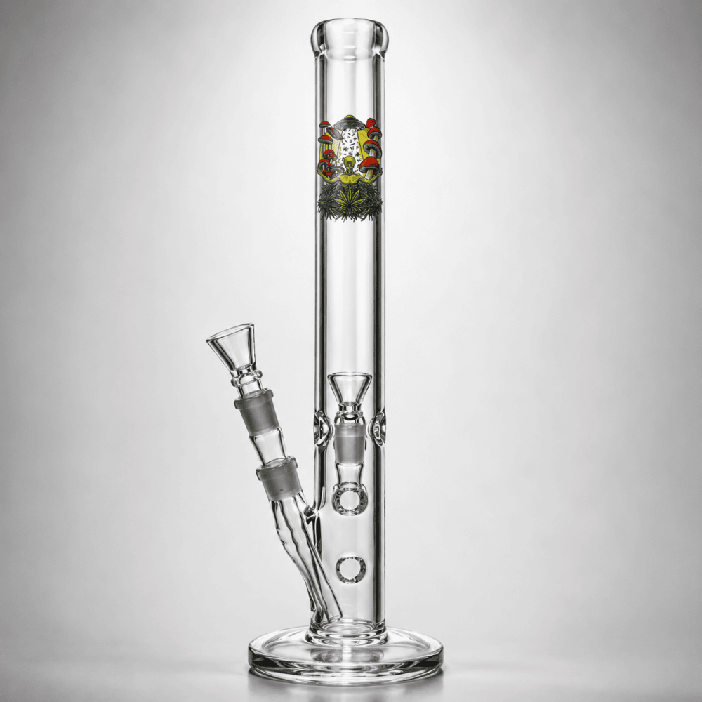 Glass Bong Zylinder Mushroom mit Eis | Hoch: 45cm Schliff:: 18.8mm, 7mm