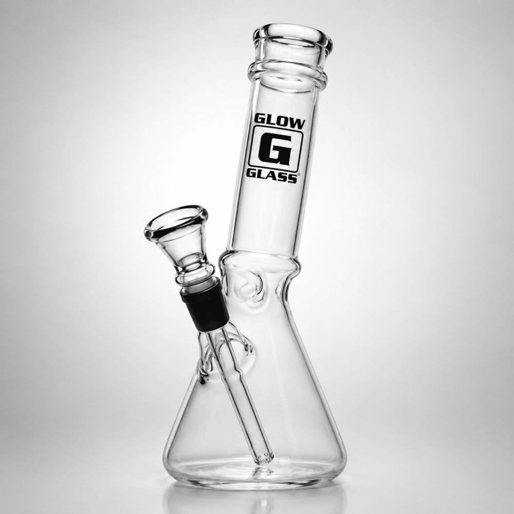 Beaker Glasbong mit Eis und 2 Ringen | Höhe: 23cm, Schliff: 14,5mm