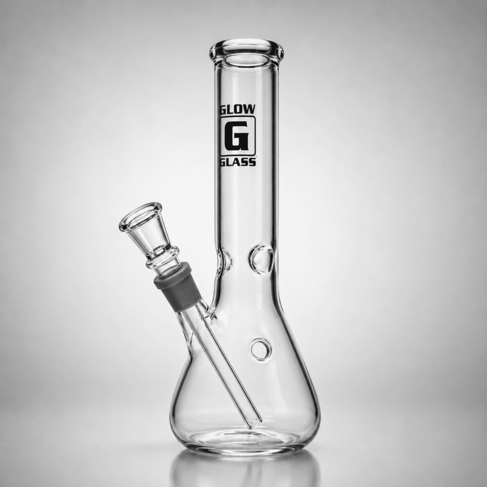 Glow Glassbong mit Kickloch und Eis | H: 27cm Schliff: 18.8mm Ø: 45/95mm 