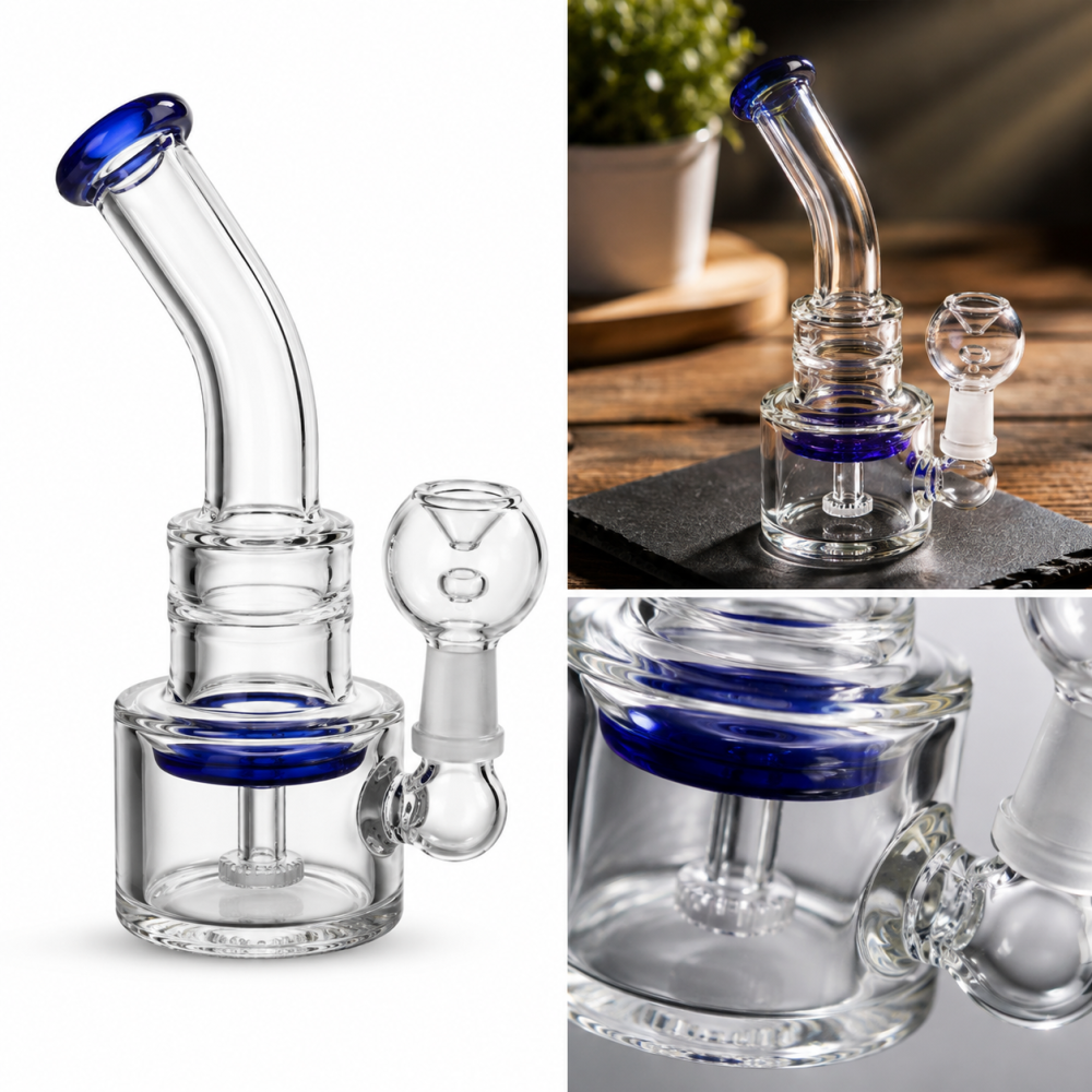 Öl-Glasbong mit Percolator | Dabbing 2| H: 16cm