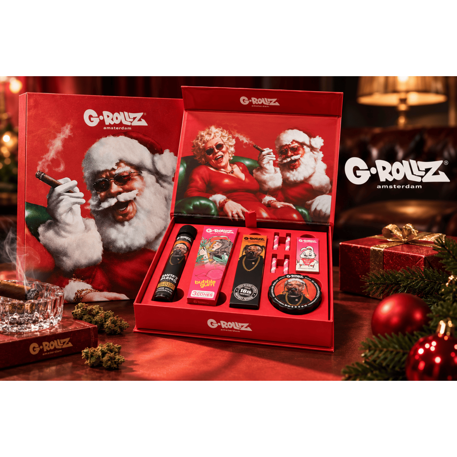G-Rollz | XMAS Box, Grinder, Cons, Zigaretten Papier, Tips und Aktivekohle Filter