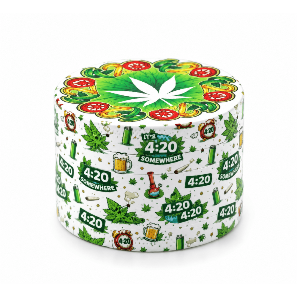 Grinder Ø: 50mm 4 teiler mit Cannabis-Design