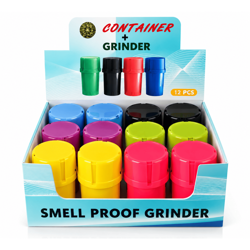 Grinder mit Dose 46x90mm. vers.Farbe VE-12