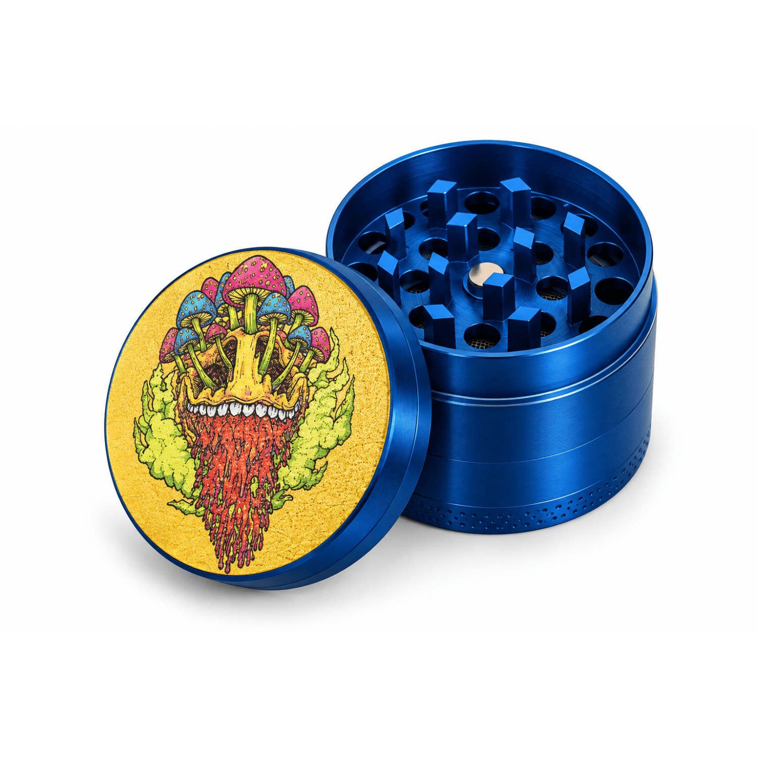 Metal Grinder Vers. Farbe mit Pilzen 40mm ve-12