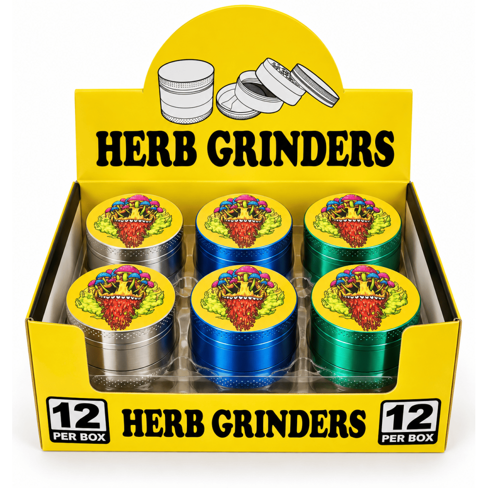 Metal Grinder Vers. Farbe mit Pilzen 40mm ve-12