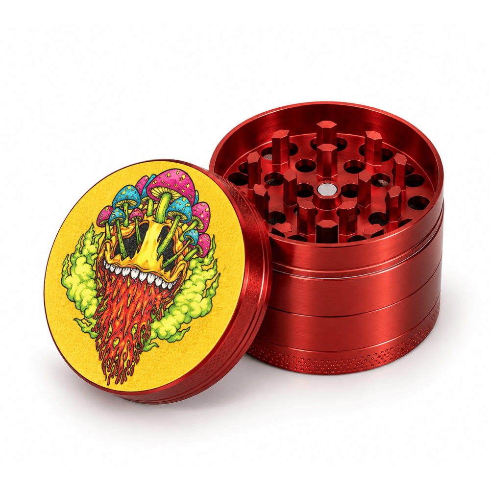 Metal Grinder Vers. Farbe mit Pilzen 50mm ve-12