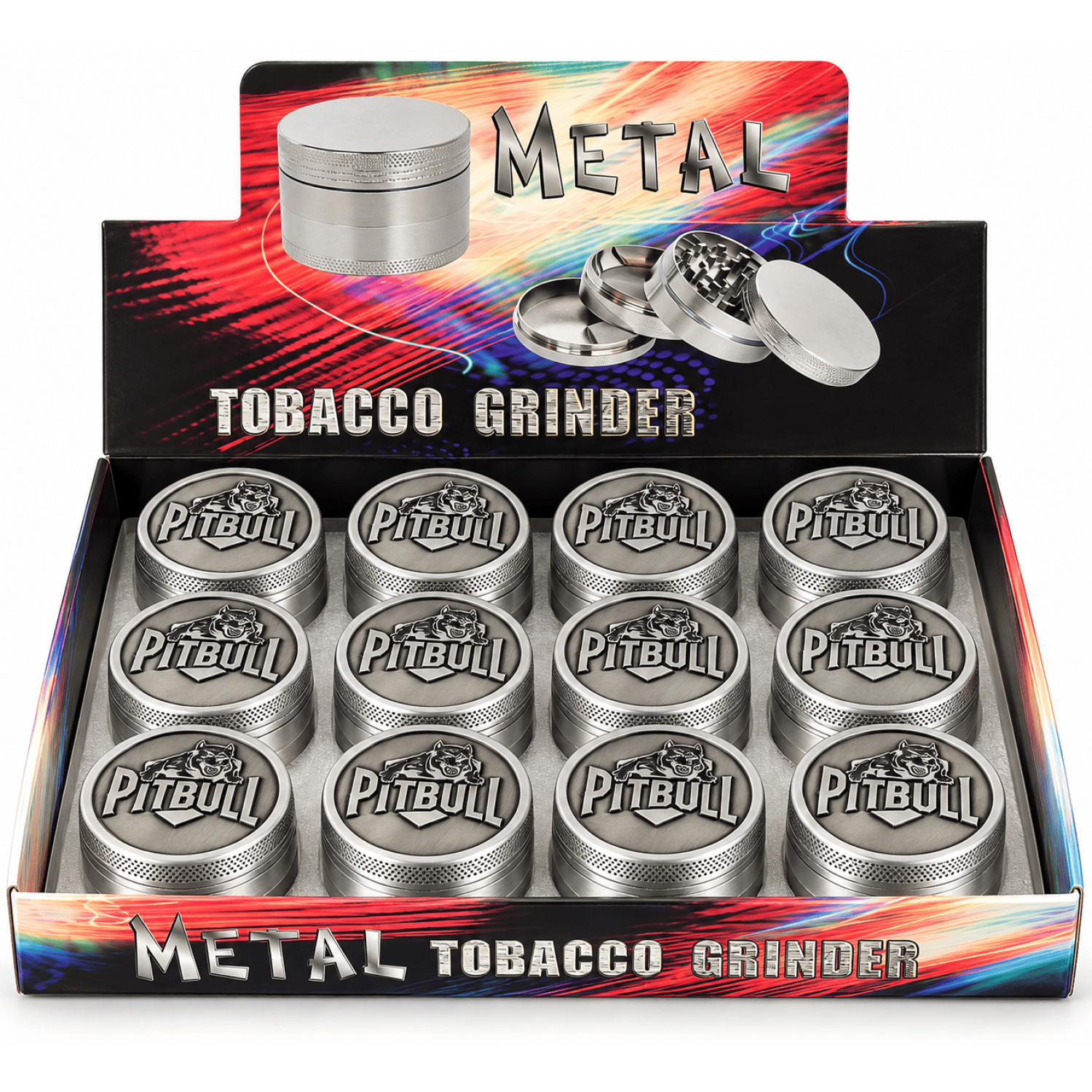 PITBULL Metal Grinder 40mm. 4 Teiler VE-12
