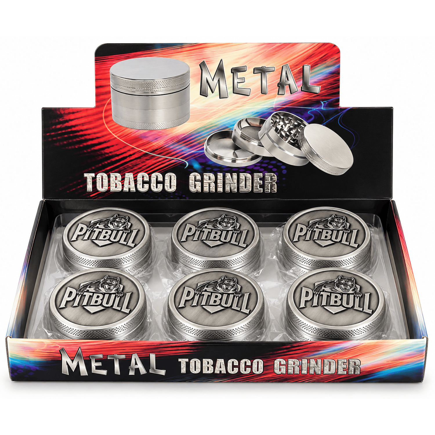 PITBULL Metal Grinder 50mm   2 Teiler VE-12