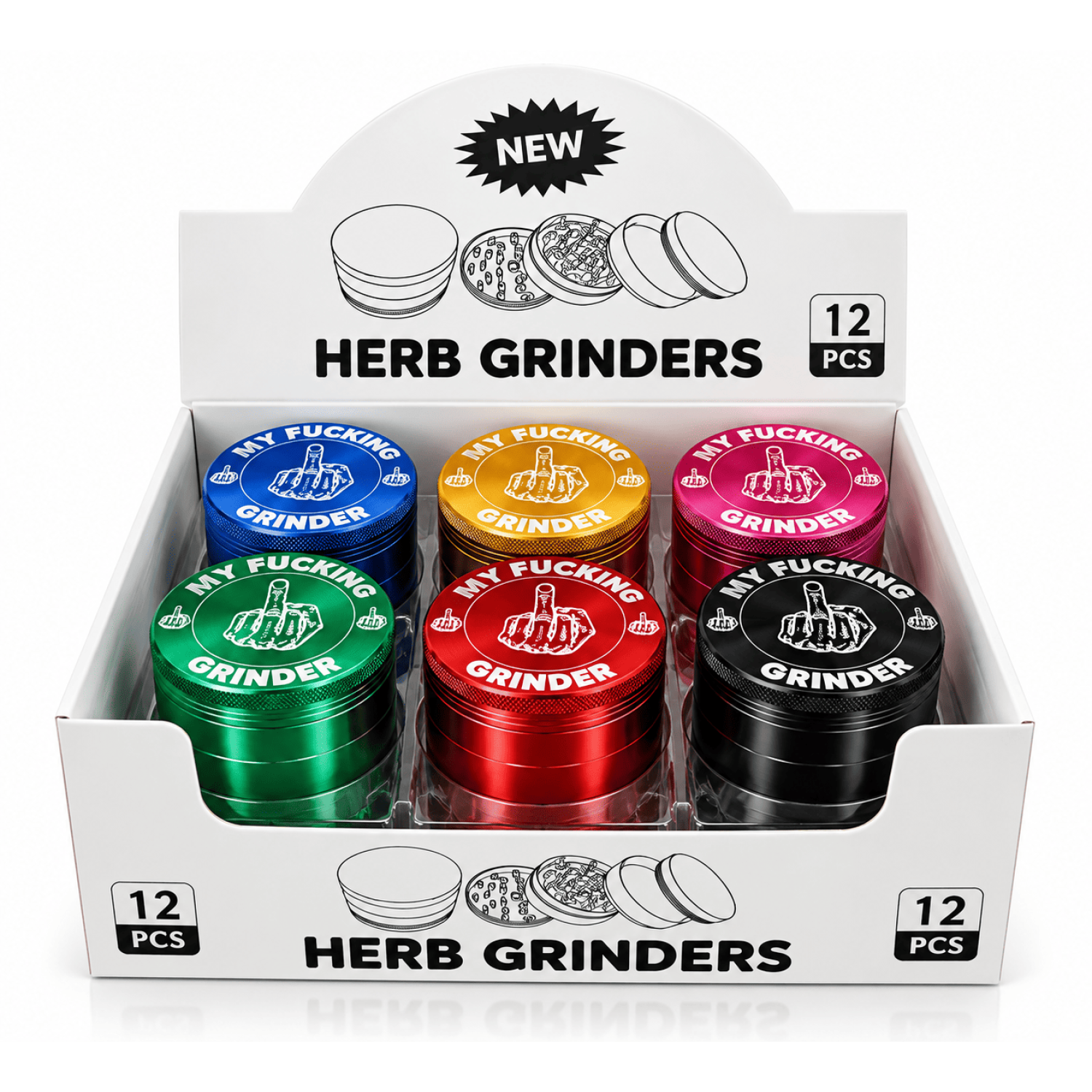 Metall Grinder (My Fucking Grinder) 50mm. 4teile Verschiedene Farbe