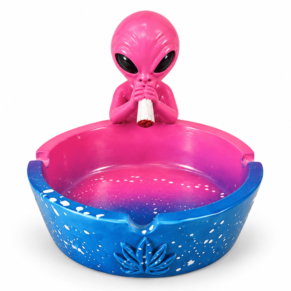 Aschenbecher Rosa Alien + Joint Ø ca.13x11cm