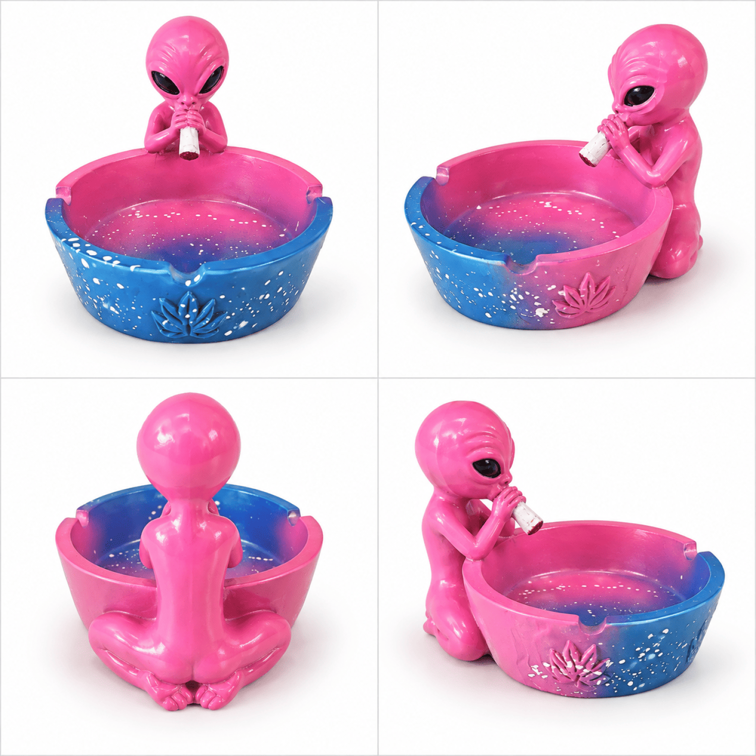 Aschenbecher Rosa Alien + Joint Ø ca.13x11cm