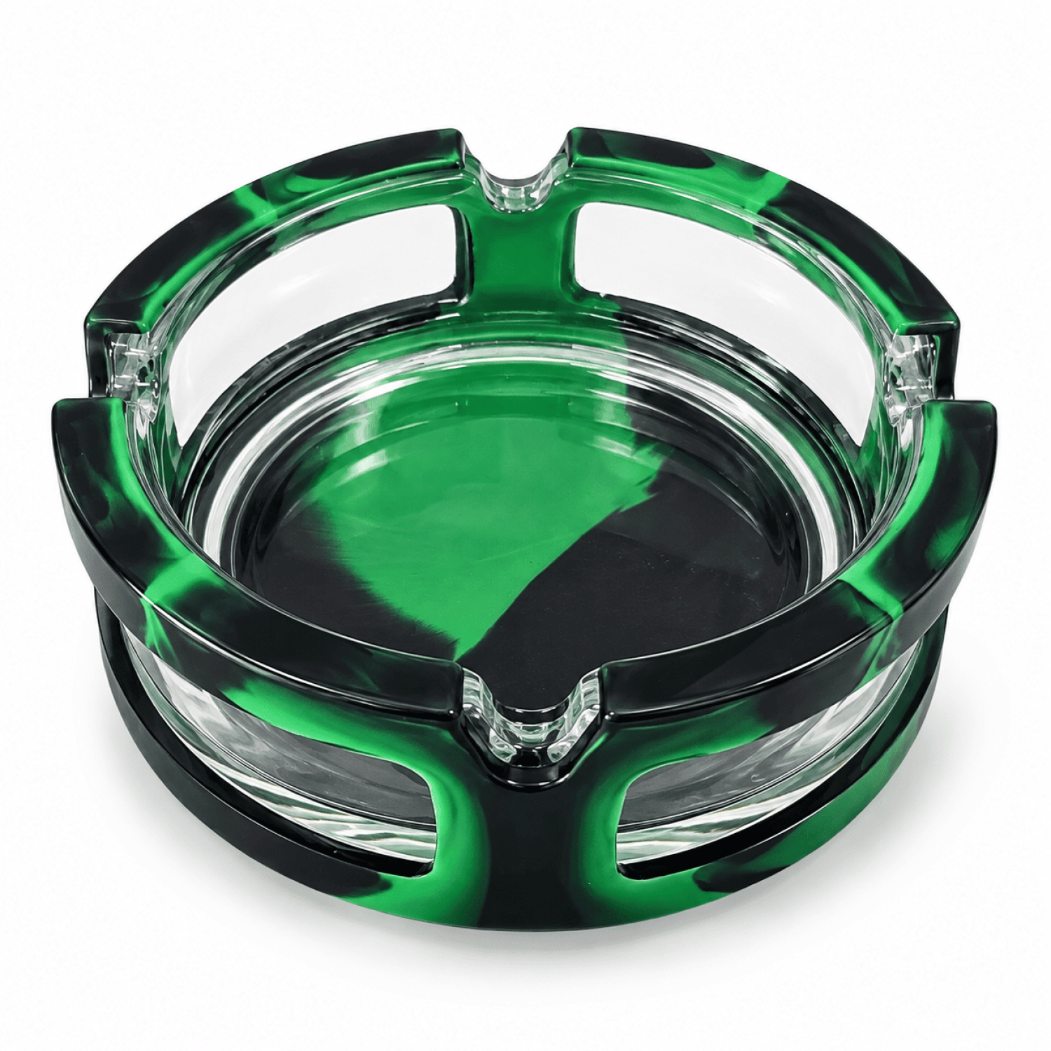 Glas Aschenbecher mit Silikon Ø ca 10,5 cm 6er Box