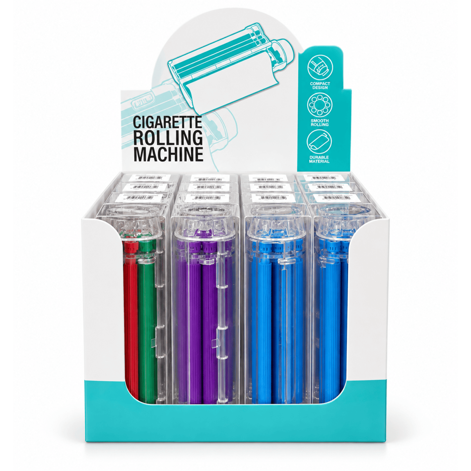 Plastik Zigaretten Dreh Machine Für Alle  Größen Papier in Vers. Farben 12er display box
