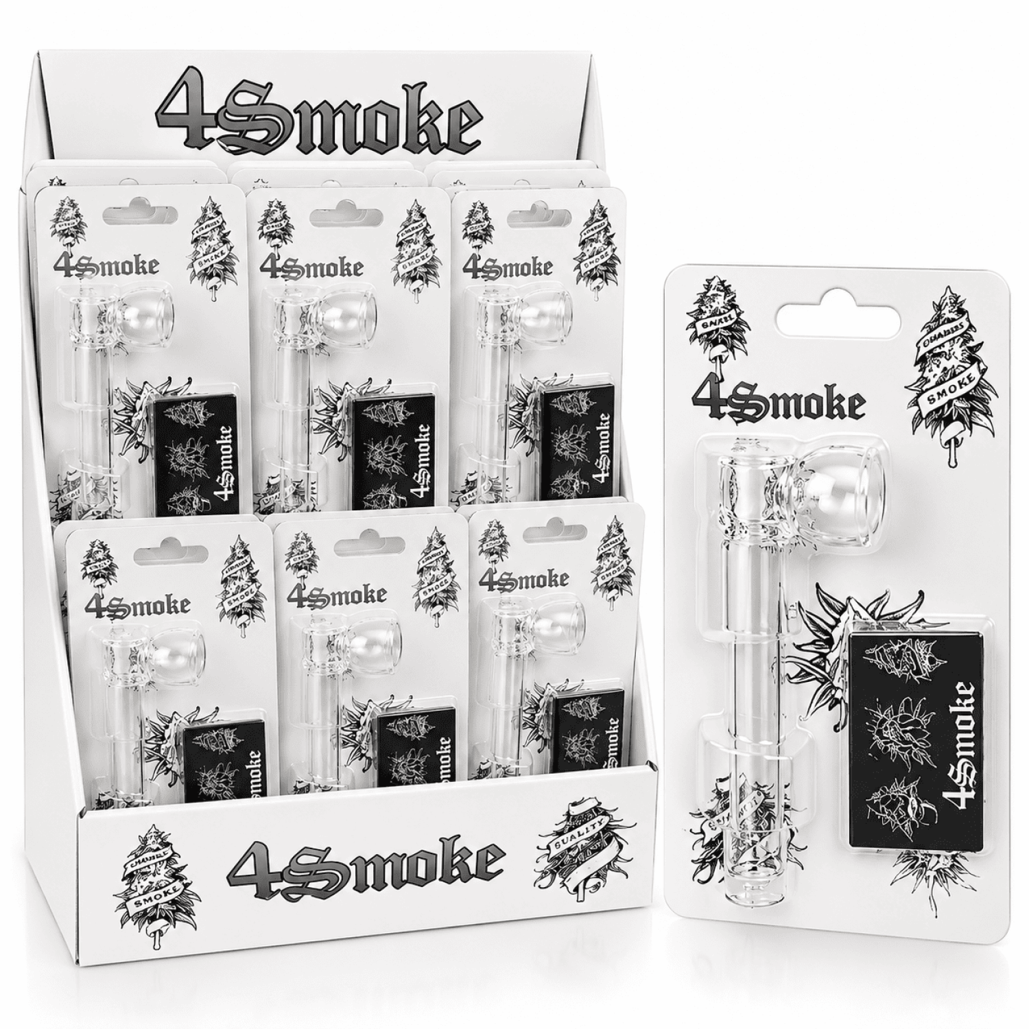 Smoking Glass Pipe Kit Various Designs 