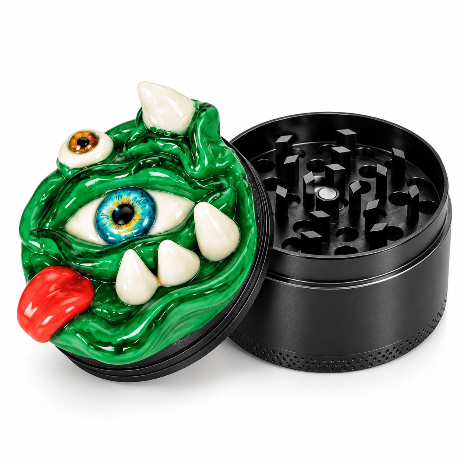 Metall Grinder mit Vers. Alien Augen Desin 50mm 4 teiler 6er box
