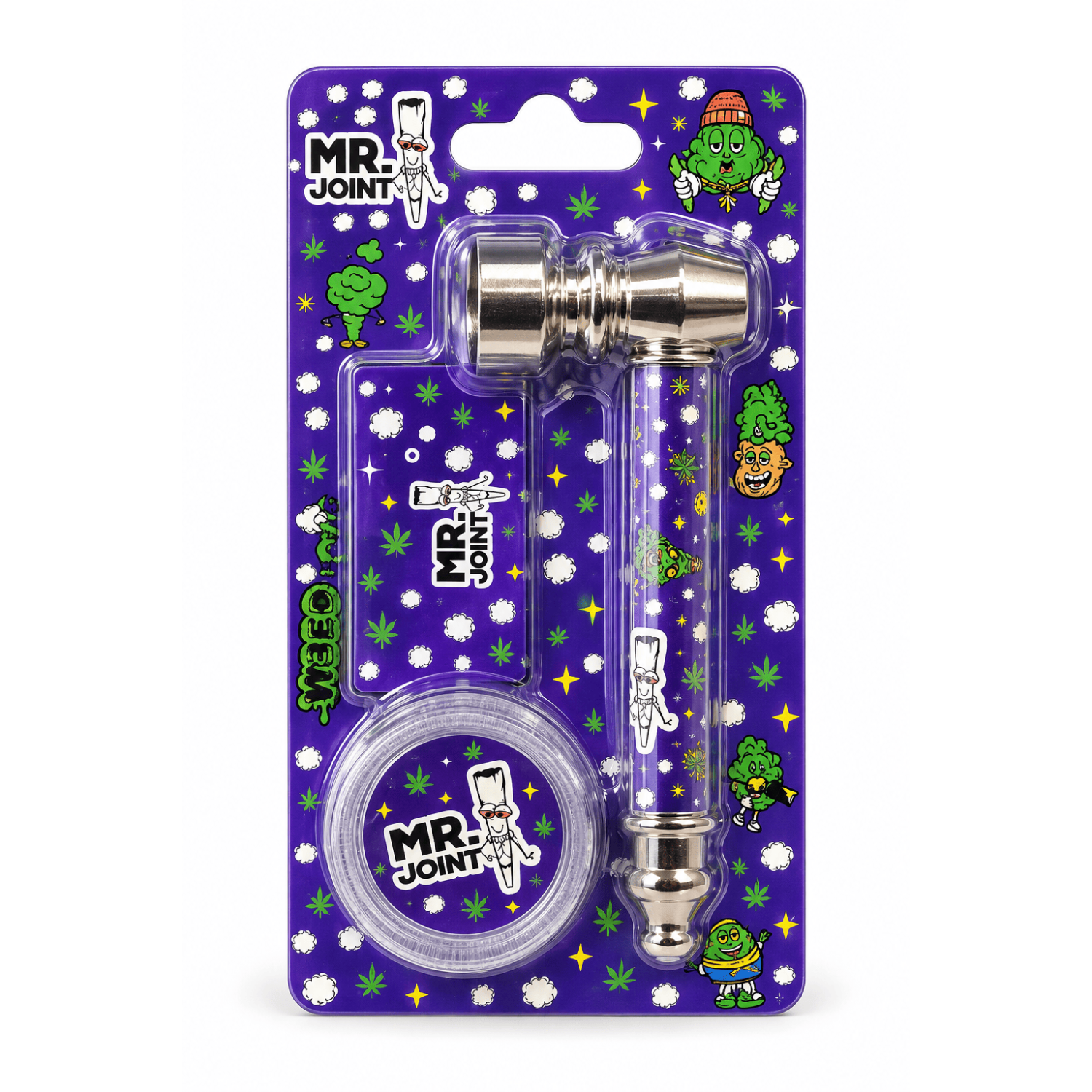 Smoking Metal Pipe Kit with Plastic Grinder und Siebe 
